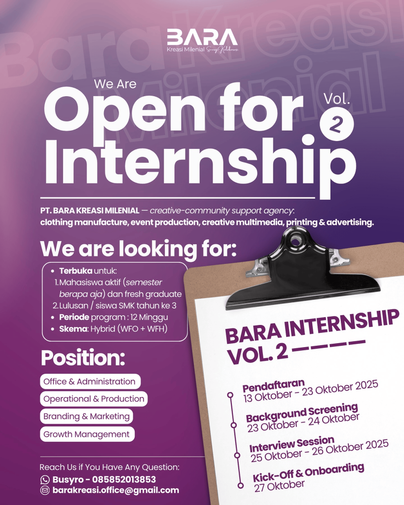bara-internship-819x1024 Bergerak, Bertumbuh, dan Berdampak Bareng BARA INTERNSHIP Vol. 2