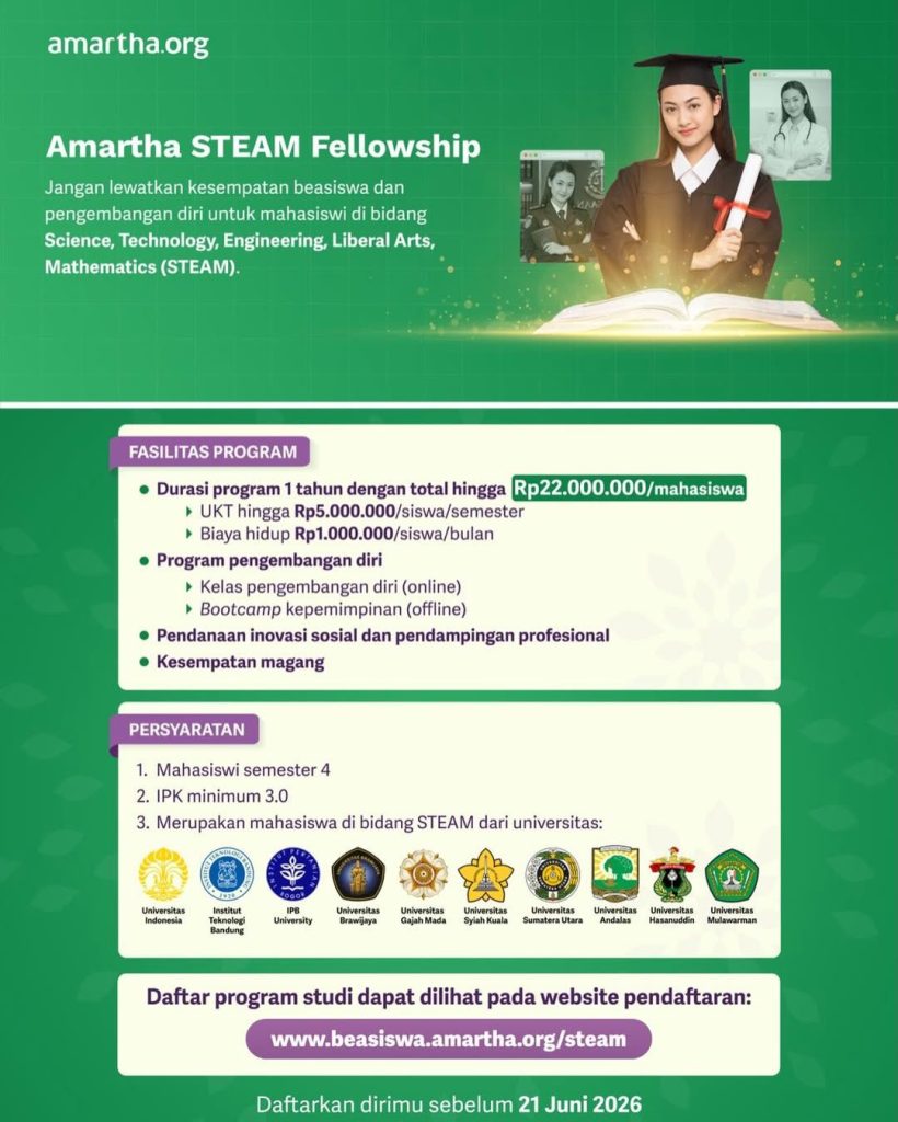 amartha-820x1024 Amartha STEAM Fellowship 2026 Tawarkan Beasiswa dan Pengembangan Diri Mahasiswi Berprestasi Indonesia