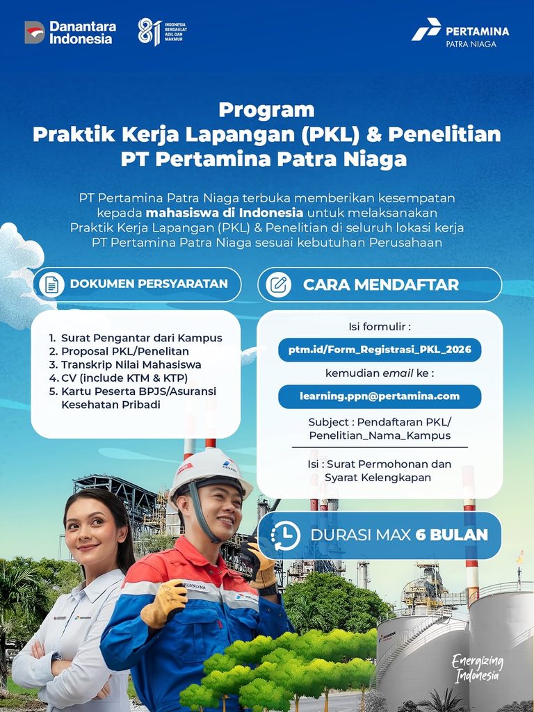 Cari Pengalaman di Industri Energi? Pertamina Patra Niaga Buka Kesempatan PKL & Penelitian bagi Siswa dan Mahasiswa