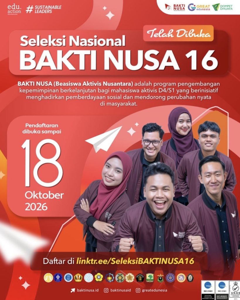 Yuk Daftar Beasiswa BAKTI NUSA 16!